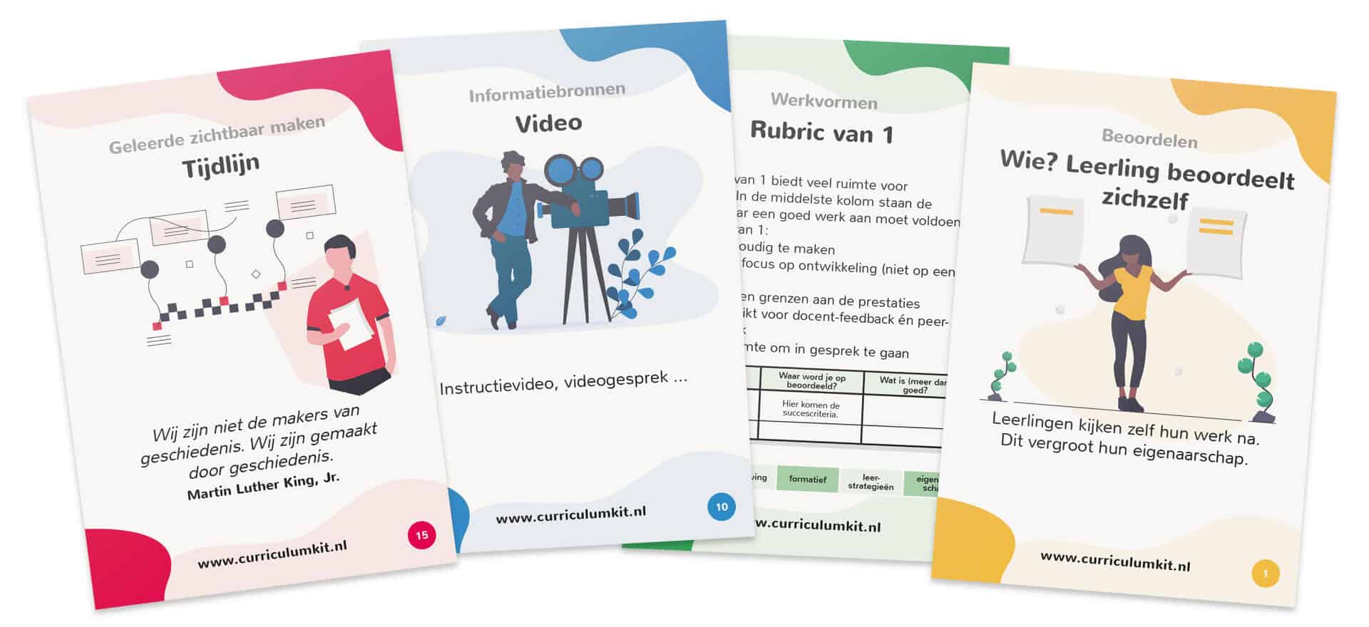 Beispielkarten für die einzelnen Schritte des CurriculumKits